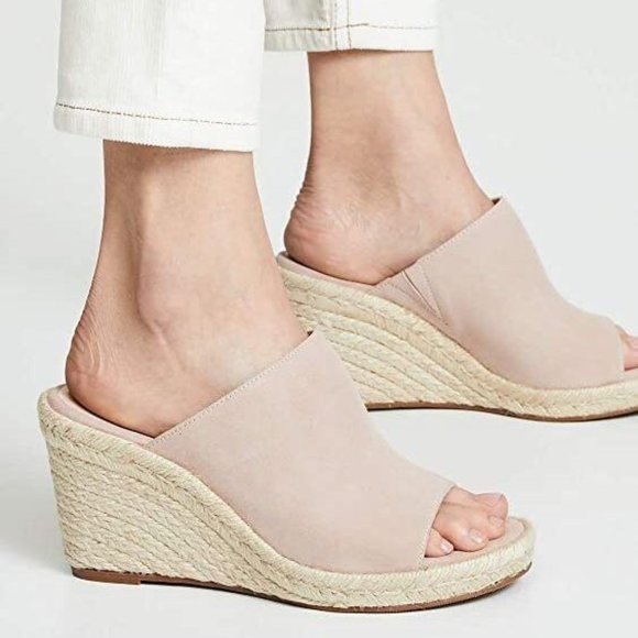 Stuart Weitzman Wonda Espadrille Wedge Mule SANDALS Size 6.5 Dolce Suede NEW - Picture 1 of 16